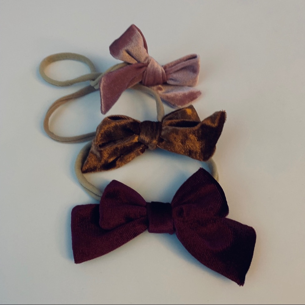 Velvet Bow Nylon Headbands